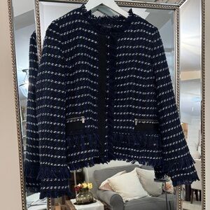 Halogen Women's Navy Tweed Jacket